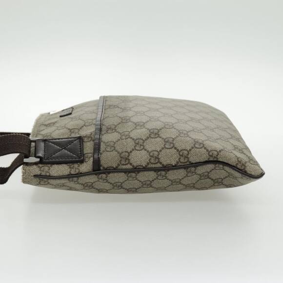 GUCCI GG Supreme Shoulder Bag Pvc Leather Beige Brown Silver - Picture 4 of 16